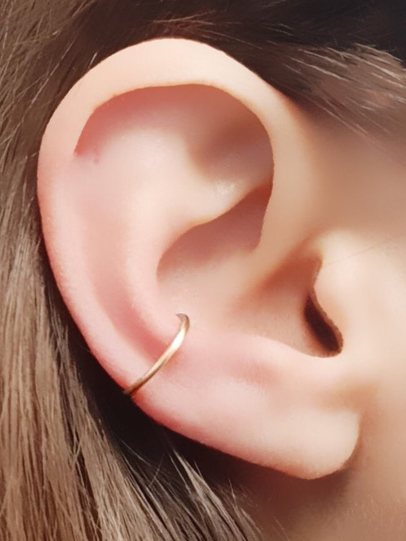 Ear Wrap, Ear Cuff No Piercing, Ear Cuff, Silver Ear Cuff, Rose Gold Ear Cuff, Single Hoop Ear Cuff, Fake Piercing, Conch Ear Cuff, Gift Gold