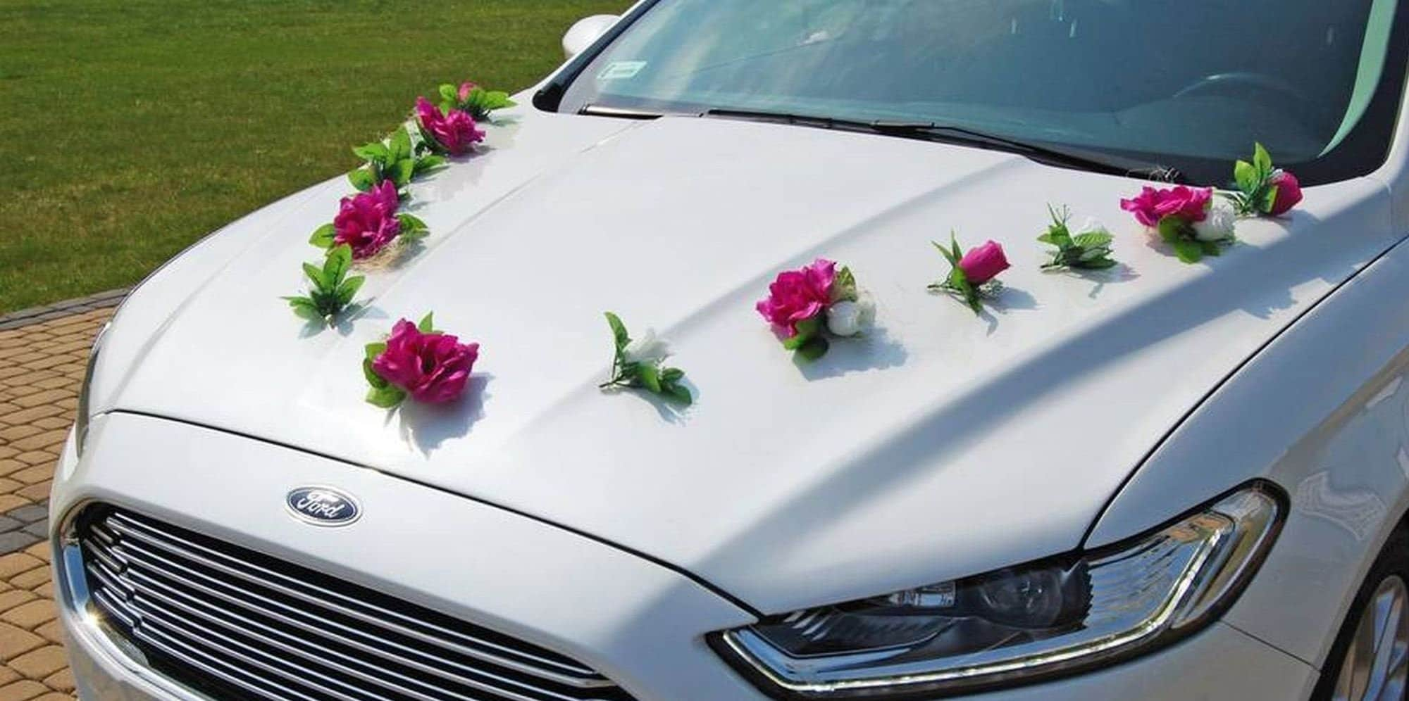 White Wedding Car Decoration Kit Set Flower Deco FREE Door Ribbon Bows Fair