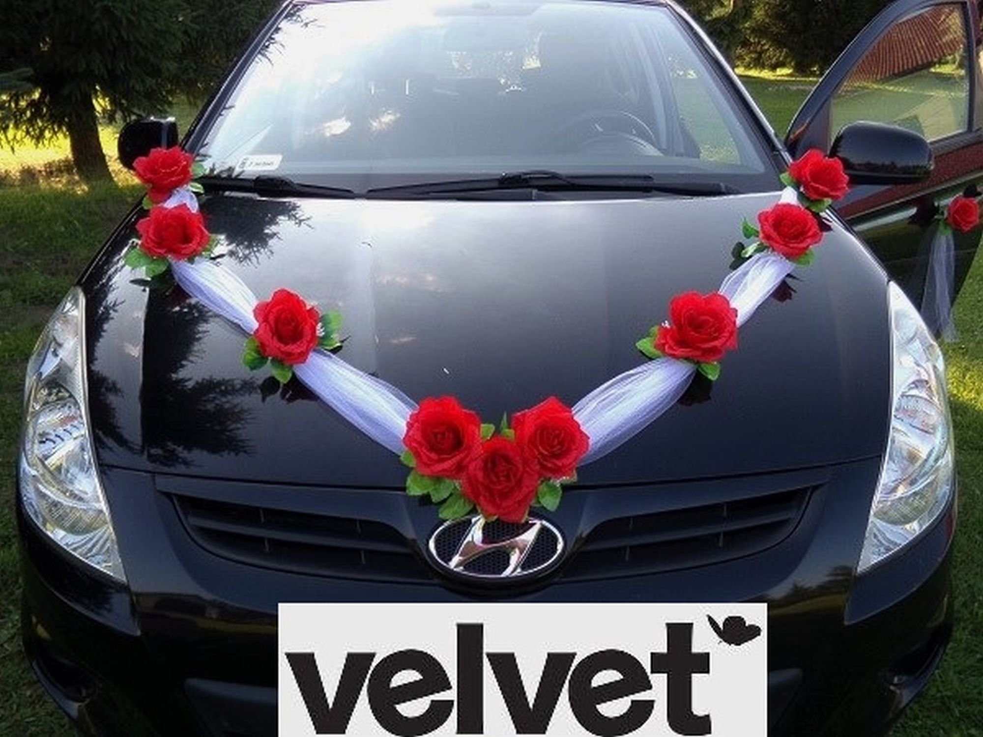 Colours Wedding Car Decoration Kit Organza Decorations Artificial ...
