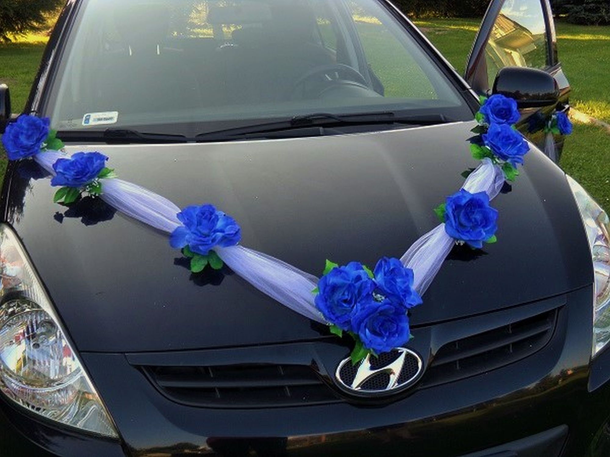 Colours Wedding Car Decoration Kit Organza Decorations Artificial ...
