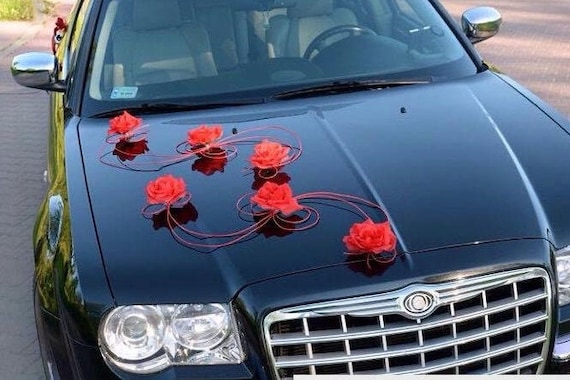 White Wedding Fair Car Decoration Flower Decor Car Decoration for