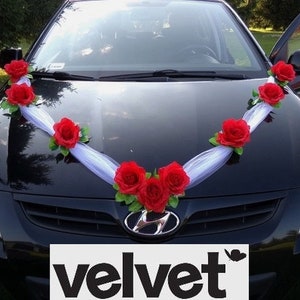 Colours Wedding car decoration kit Organza decorations artificial flowers decor wedding fair Event Decoration voiture mariage hochzeitsdeko