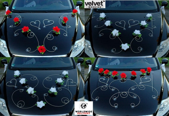 Decoraciones de coches de boda Kit de coche de boda Decoración de flores  única Decoración de coche de evento de feria de boda -  España