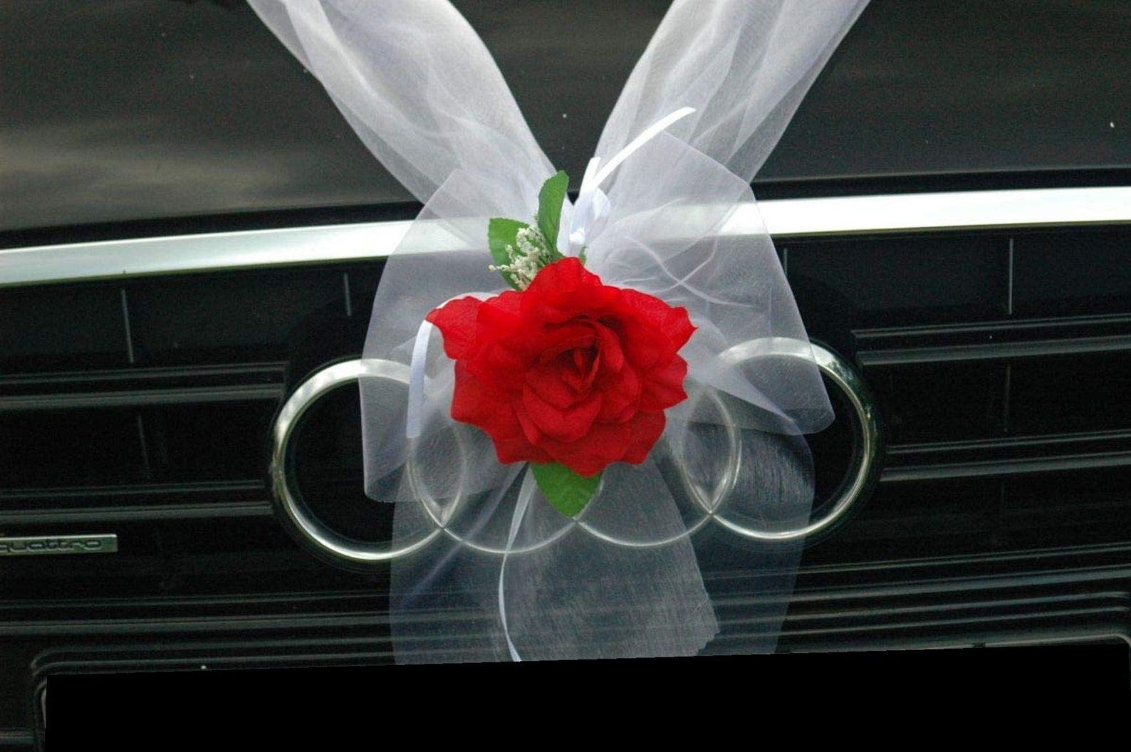 Wedding Car Decoration Kit Set Red Roses & White Organza ONLY NOW FREE ...