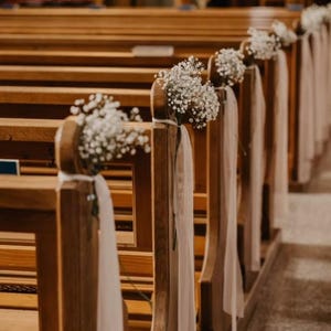 Wedding pew ends, Wedding Aisle Decorations, Venue Decorations, Handmade Wedding Flowers, Wedding Decor, Wedding Flowers, Event Decoration