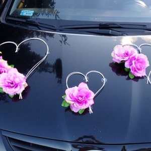 Wedding car decoration made out of artificial flowers decoration voiture marriage fleur hochzeitsdeko wedding car decoration kit Fair