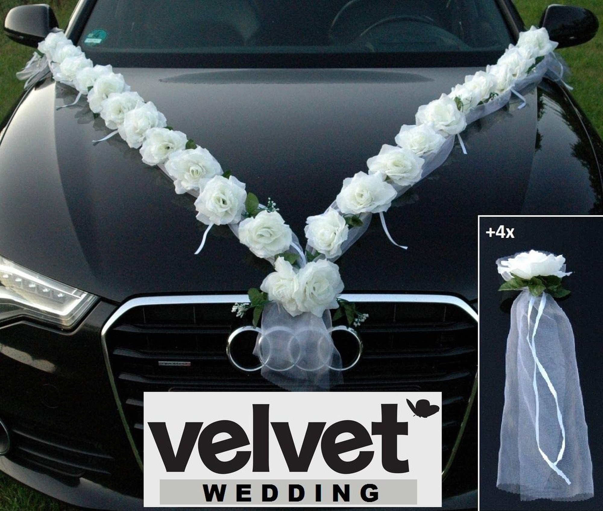 MOCOHANA® DIY Wedding Car Flower Plate 10 Ribbon Bows Set Door Handle  Ornament Supplies Party Events Accessories Wedding Decoration Silk Organza