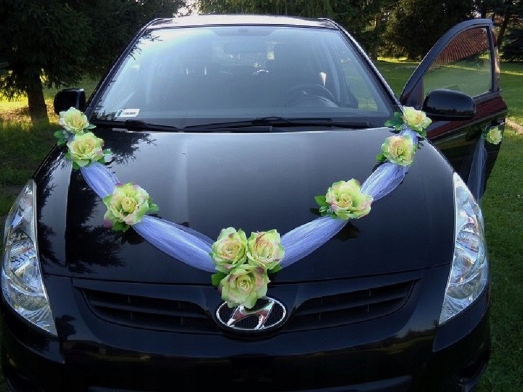 Colours Wedding Car Decoration Kit Organza Decorations Artificial ...