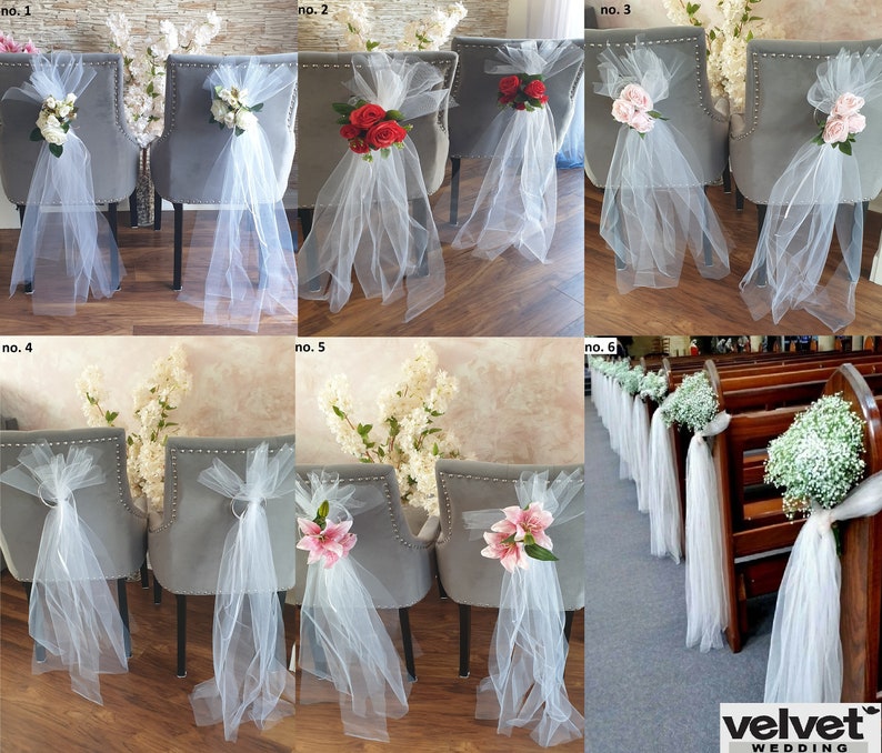 Gypsophila Pew Bow Rustic Baby’s Breath Wedding Aisle Church Decoration ...