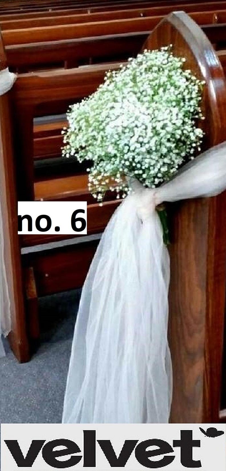 Gypsophila Pew Bow Rustic Baby’s Breath Wedding Aisle Church Decoration ...