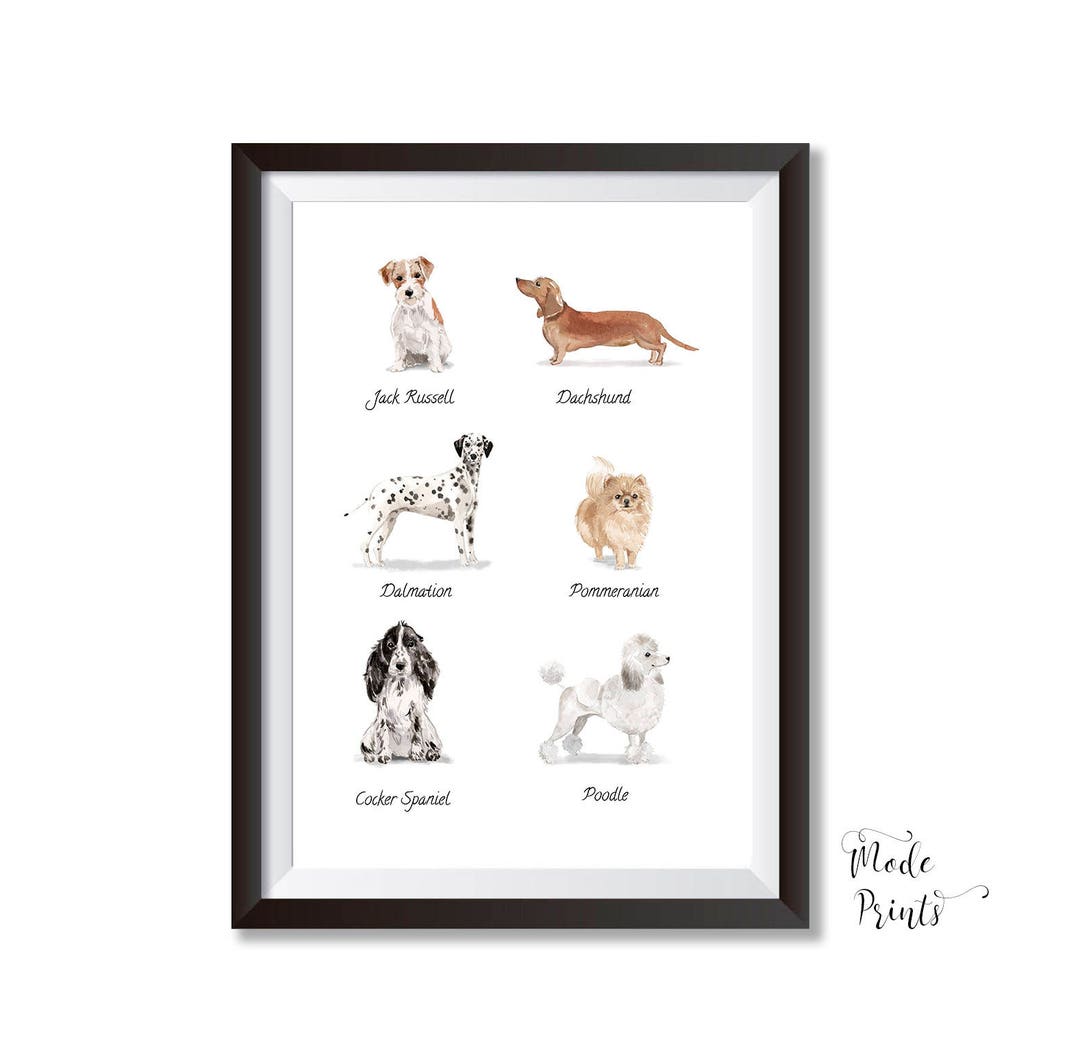 DOG PRINT, Watercolor Dog Prints and Pictures, Dog Prints Wall Art ...