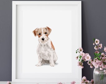 Custom Pet Portrait Watercolour Art Print From Original Watercolor Painting, Custom Dog Portrait Dog Print, Memorial Art Custom Gift For Her