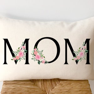 Mothers Day Gift from Husband, Mom Pillow, Lumbar Pillow Cover, Mothers Day Gift from Daughter, Birthday Gift for Mom From Kids, Mom Gift