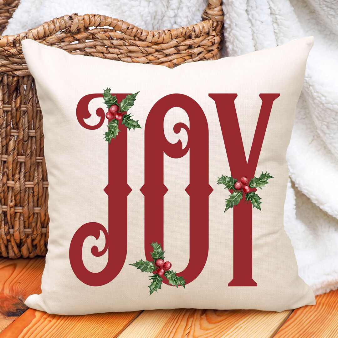 Traditional Christmas Pillow Holly Pillow Holiday Decor Etsy