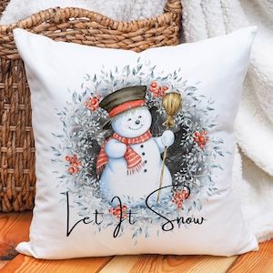 Christmas pillow, Snowman pillow, Christmas pillow cover, Snowman pillow cover, Winter pillow cover, Holiday pillow cover, Holiday pillow