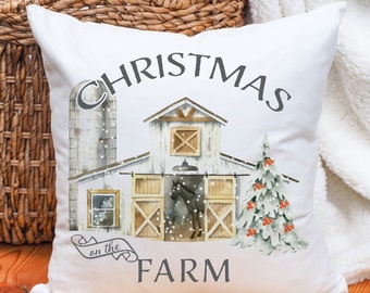 Farmhouse Christmas Pillow Cover, Farmhouse Christmas Decor, Christmas Gift, Farmhouse Gift Idea, Mother Gift Christmas, Daughter Gift