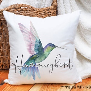 Hummingbird Pillow, Appreciation Gift for Friend, Supportive Gift, Thank You Gift for Woman, Best Friend Birthday Gift, Bird Pillow Cover