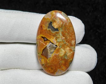 Natural Rhyolite Cabochon Gemstone Rainforest Jasper Stone For Jewelry Making 60 Ct 44X27X6 MM