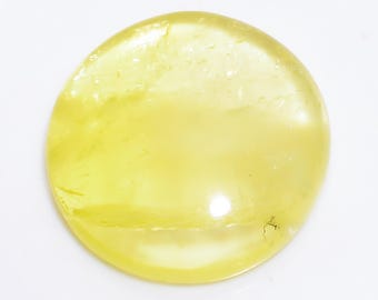 Natural quartz Lemon Topaz Round Shape Cabochon Loose Gemstone For Making Jewelry 65 Ct. 30X30X9 mm M-476
