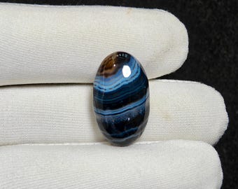 天然縞瑪瑙ルース宝石、縞模様の黒瑪瑙カボション、縞模様の瑪瑙石 16