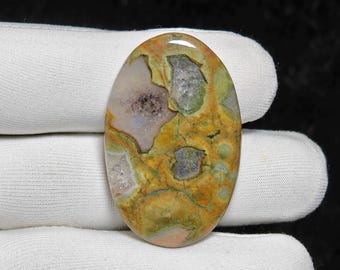 Natural Rhyolite Cabochon Gemstone Rainforest Jasper Stone For Jewelry Making 51 Ct 43X28X5 MM