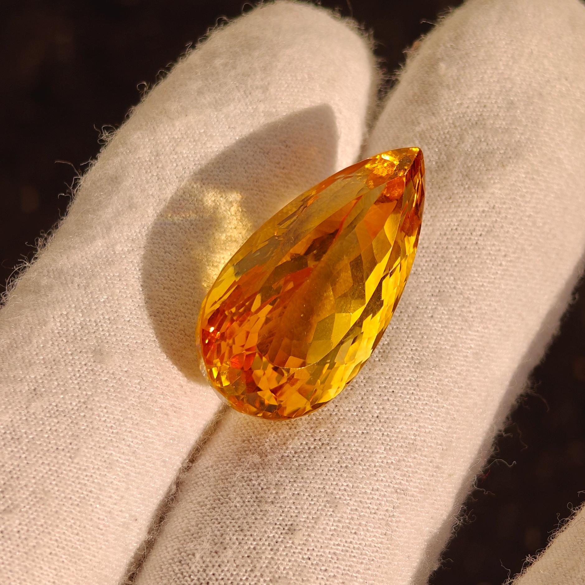 シトリン ファセットカット 天然シトリン ルースジェムストーン