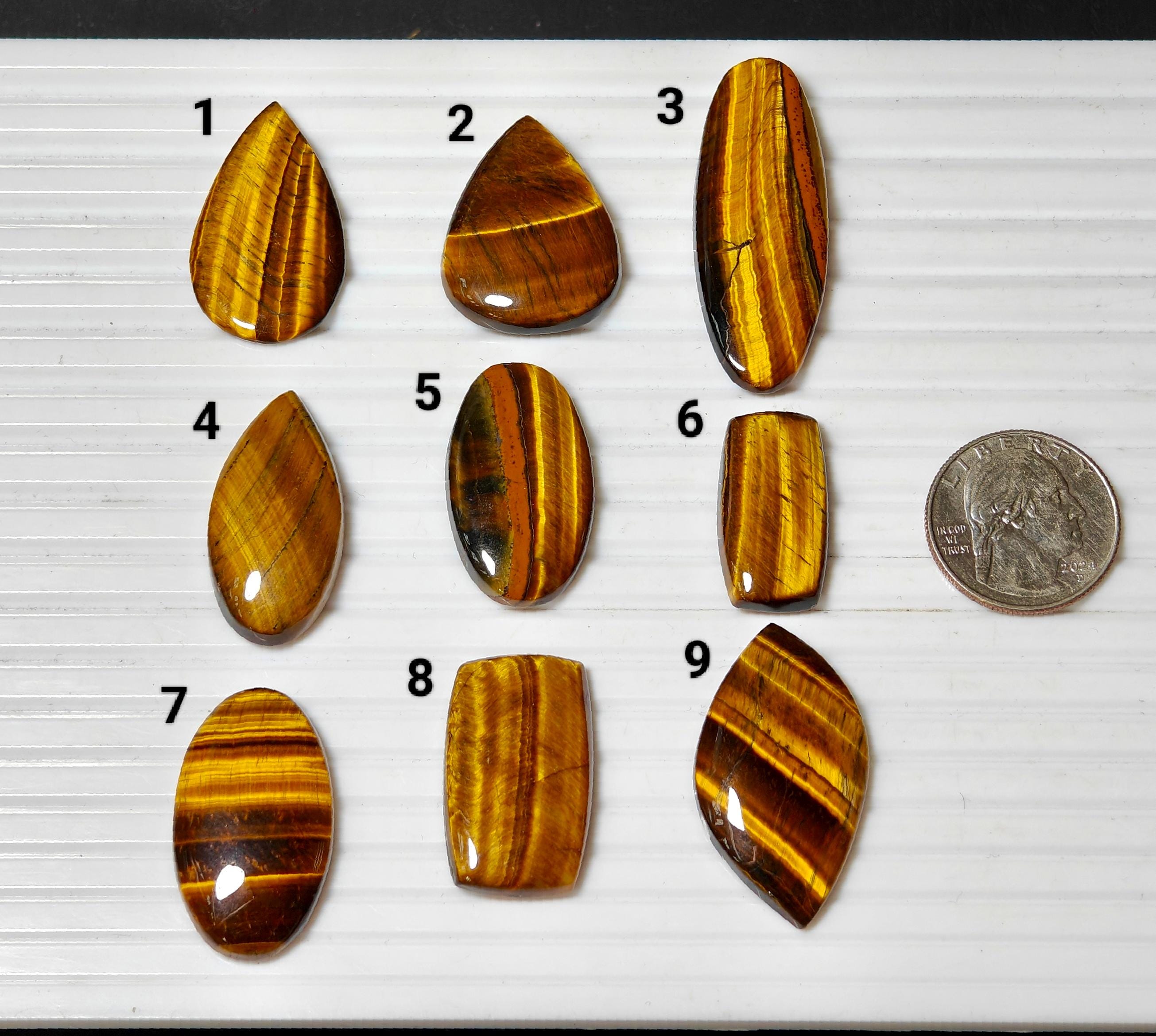Cabochon œil De Tigre Rond 20 Mm – Pierre Naturelle Pour Bijoux