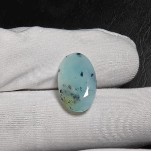 Peruvian Opal Faceted Cabochon Andean Blue Opal Gemstone making jewelry 9.5 Ct 19X12X8 MM