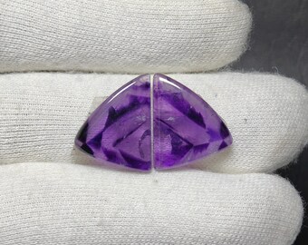 24 Ct Natural Star Amethyst Pair Cabochon Gemstone for making earring, trapiche Amethyst matched pair Wholesale For Making Jewelry 22X20X7MM
