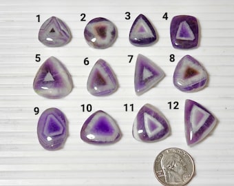 RARE Trapiche Amethyst Gemstone Amethyst Healing Crystal Pendant Jewelry Chevron  Amethyst Freeform Flat Back Gemstone Amethyst Cabochon