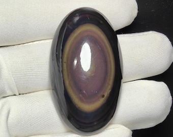 Natural Rainbow Obsidian Cabochon Semi Precious Oval Shape Jewelry Making 120 Ct 53X31X11 mm