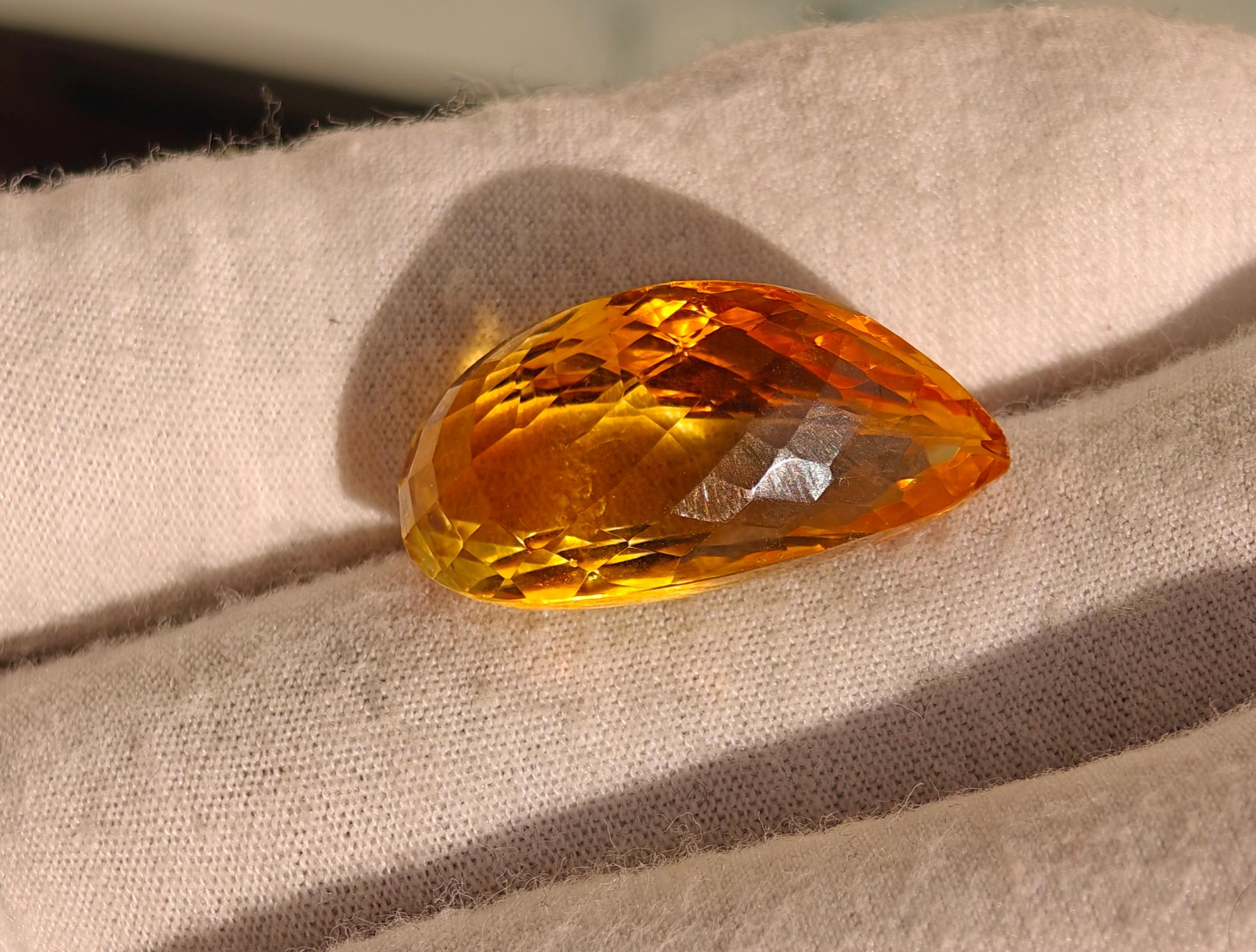 シトリン ファセットカット 天然シトリン ルースジェムストーン