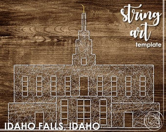 Idaho Falls, Idaho LDS Temple | String Art Template | Simple 9x13 | LDS Temple String Art Pattern | DIY Wedding Gift | Relief Society Craft
