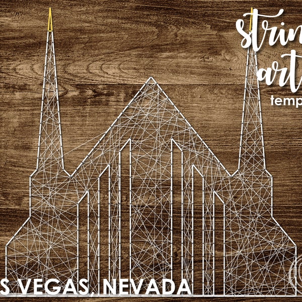 Las Vegas, Nevada LDS Temple | String Art Template | Simple 12x12 | LDS Temple String Art Pattern | DIY Wedding Present | Young Women Craft