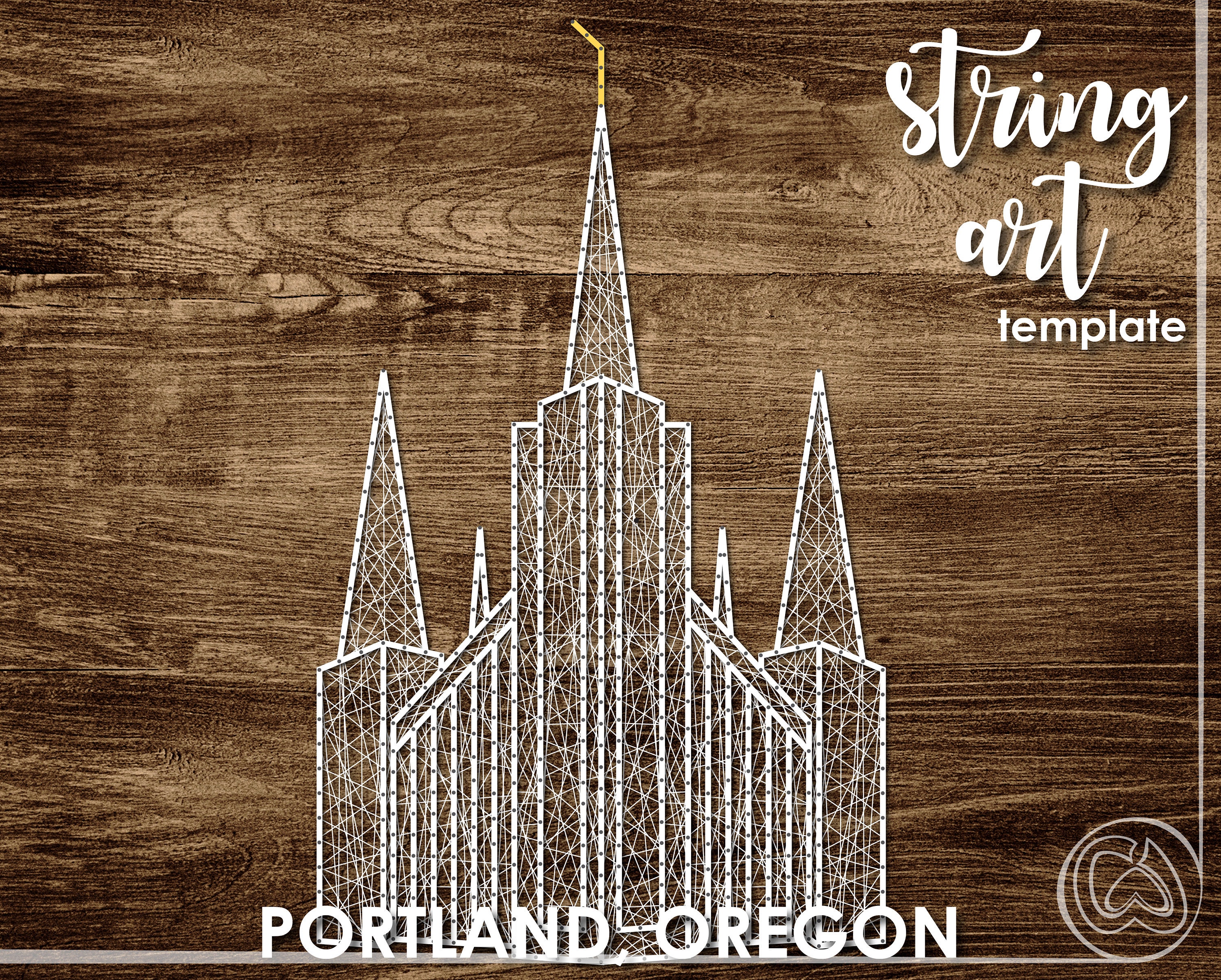 Portland, Oregon LDS Temple | String Art Template | Detailed 12x18 | LDS  Temple String Art Pattern | DIY Wedding Gift | Relief Society Craft - Etsy, image size:3000x2407