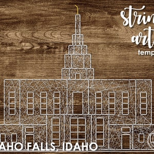 Idaho Falls, Idaho LDS Temple String Art Template | Detailed Version | 18 x 12 inches