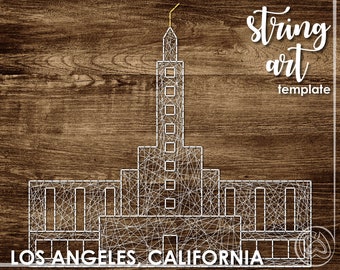 Los Angeles, California LDS Temple | String Art Template | Detail 16x15 | LDS Temple String Art Pattern | DIY Wedding Gift | Relief Society