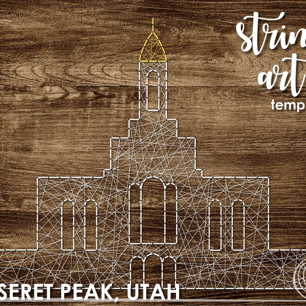 Deseret Peak, Utah LDS Temple String Art Template | Simple 10x13 | LDS Temple String Art Pattern | Young Women Temple Craft | DIY Wedding