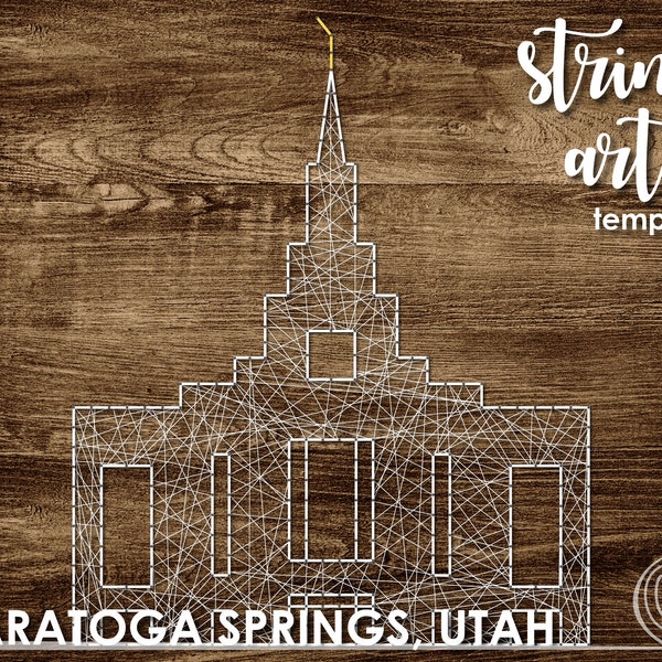 Saratoga Springs, Utah LDS Temple | String Art Template | Simple 10x12 | String Art Pattern | LDS Young Women Craft | DIY Wedding Present