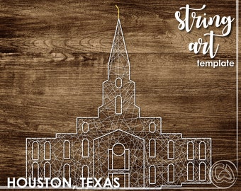 Houston, Texas LDS Temple | String Art Template | Simple 15x15 | LDS Temple String Art Pattern | DIY Wedding Present | Relief Society Craft