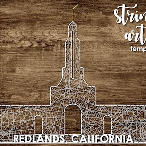 Redlands, California LDS Temple String Art Template | Simple 11x12 | LDS Temple String Art Pattern | DIY Wedding Present | Young Women Craft