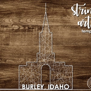 Burley, Idaho LDS Temple | String Art Template | Simple 6x6 | LDS String Art Pattern | Young Women Temple Craft | DIY Wedding Gift | | Wall