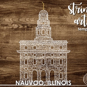 Nauvoo, Illinois LDS Temple | String Art Template | Detailed 12x18 | DIY Wedding Gift | LDS Temple Craft | Relief Society Activity | Wall Ar