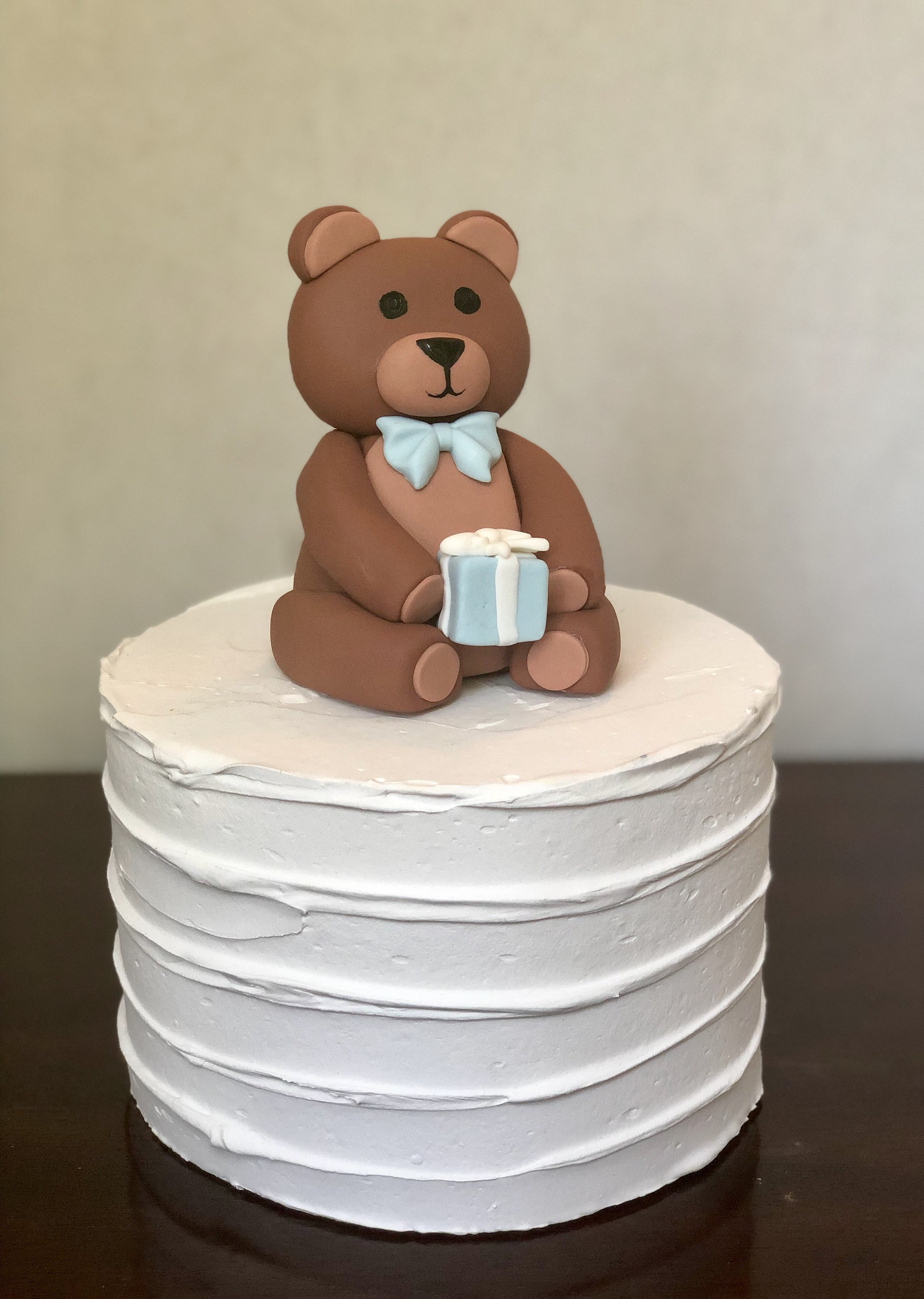 Fondant Teddy Bear Cake Topper Fondant Birthday/Baby Shower Etsy