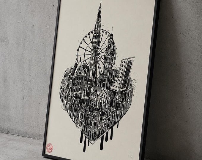 Screen printing heart of Lille