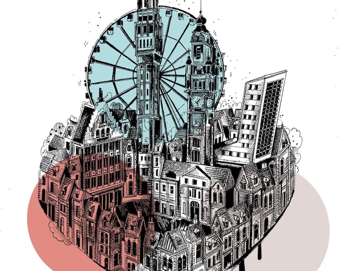 Screen printing heart of Lille