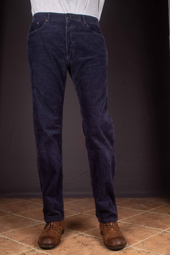 90s LEVI'S 551 Men's Cord Pants Blue - image 1