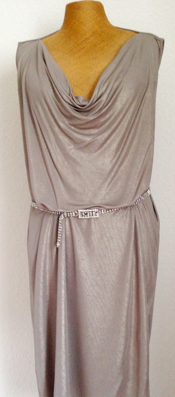 metallic latex dress V-Neck Metallic Mermaid Prom Dress with Slit and Train Black / Medium