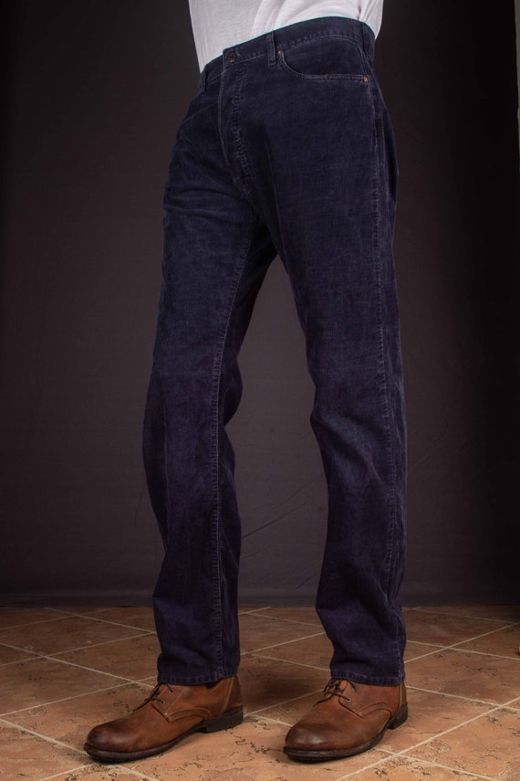 90s LEVI'S 551 Men's Cord Pants Blue - image 5