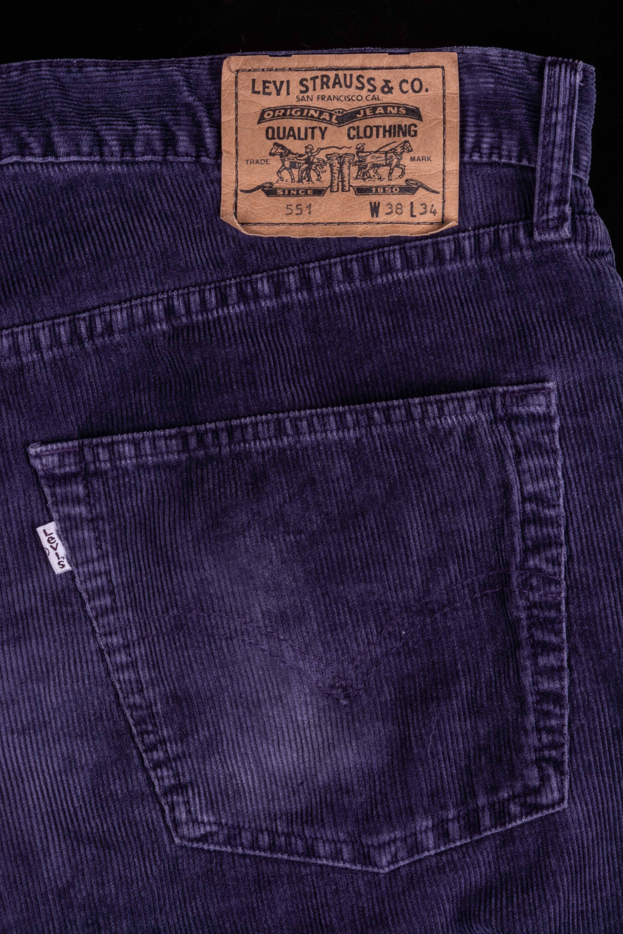90s LEVI'S 551 Men's Cord Pants Blue - Etsy
